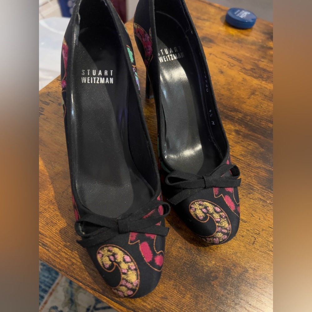 Stuart Weitzman high heels- paisley print.